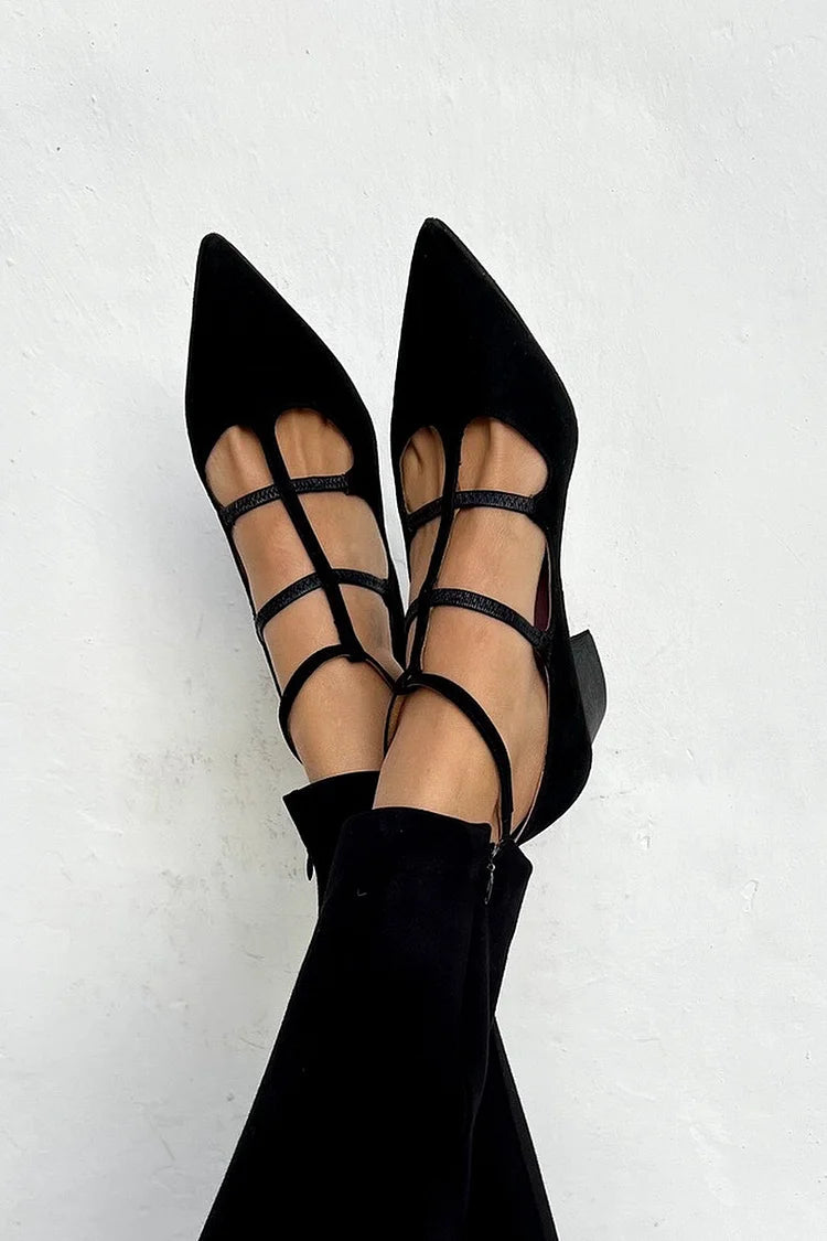 Giada | Pointed Toe Pumps with Crossed Straps
