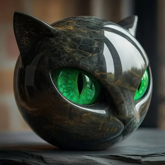 Allegra | Mystical Black Cat Head Sculpture