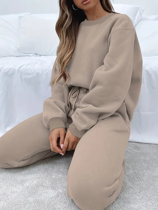 Olive | Relaxed Fit Sweatshirt & Jogger Set