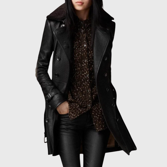 Nevaeh | Elegant Leather Coat