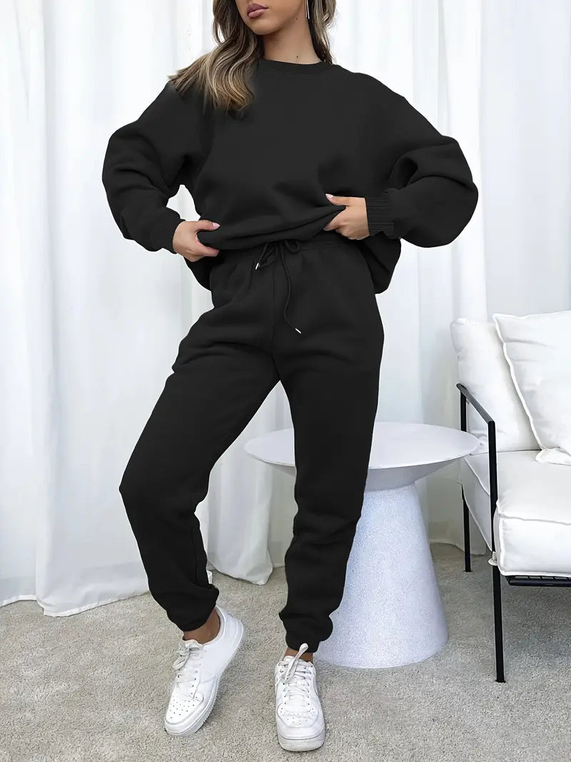 Olive | Relaxed Fit Sweatshirt & Jogger Set