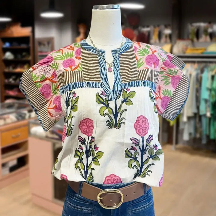 Mia | Embroidered Boho Blouse
