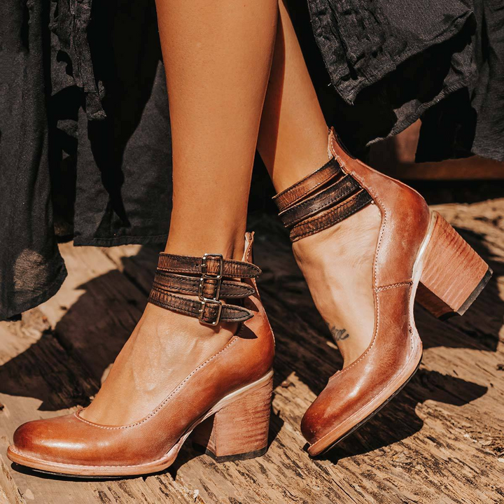 Ginevra | Multi-Strap Heels with Thick Heel