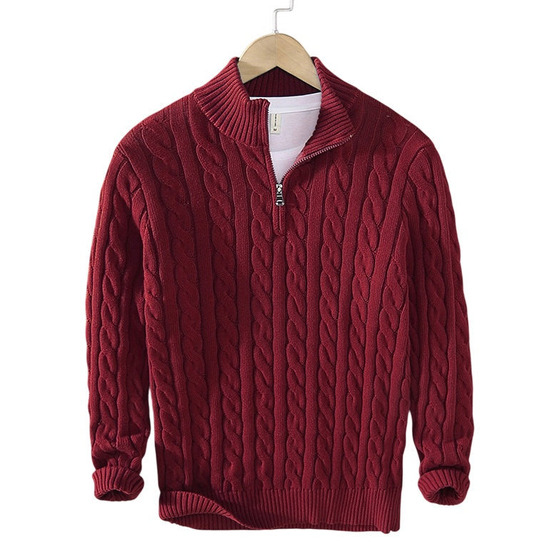 Jordan | Cable Knit Sweater with Zipper