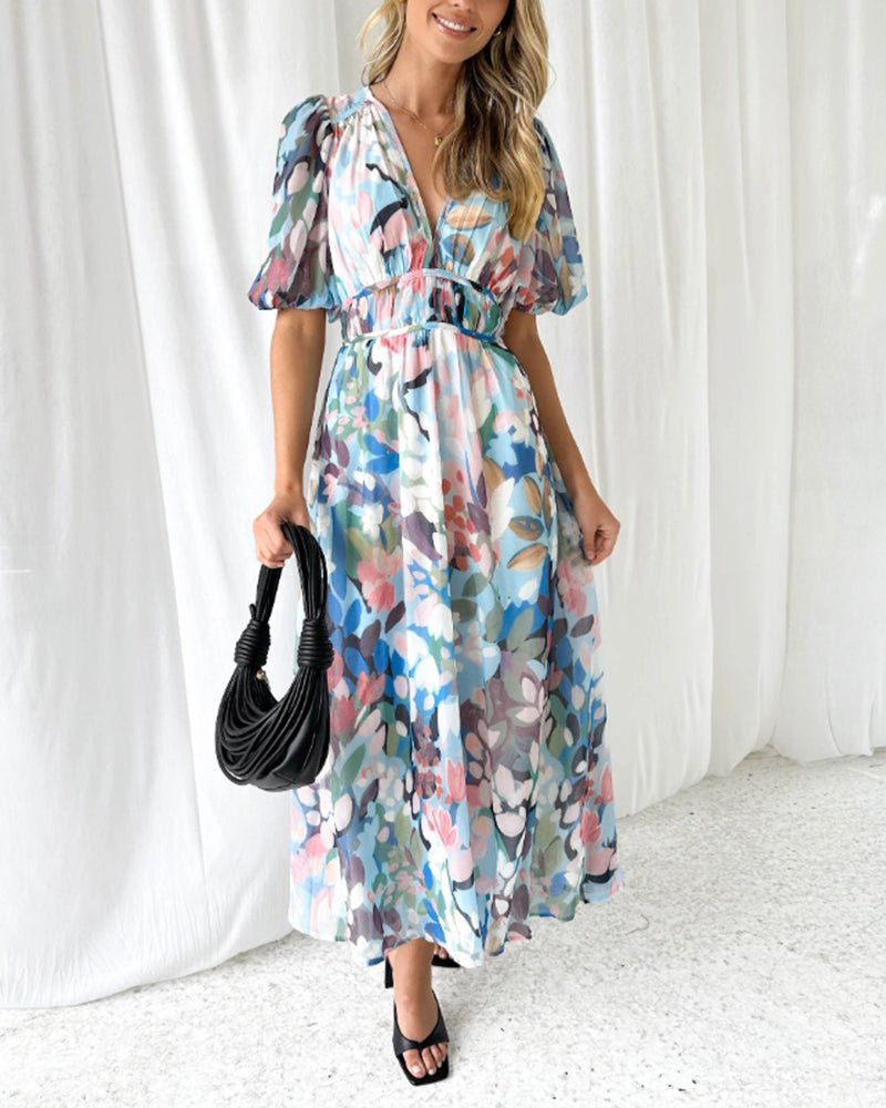 Daisy | Elegant Floral V-Neck Dress