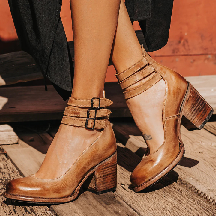 Ginevra | Multi-Strap Heels with Thick Heel