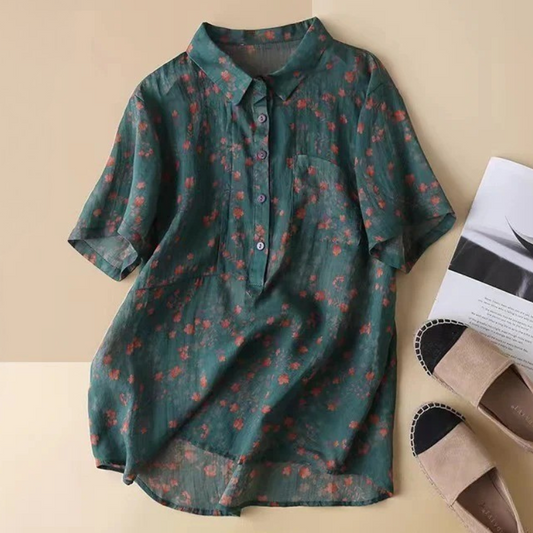 Florence | Floral Half-Placket Shirt