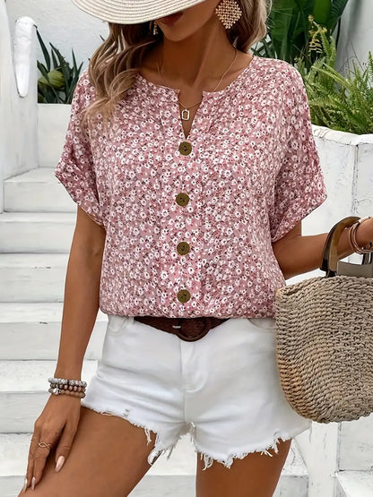Amelia | Wildflower Notch Blouse