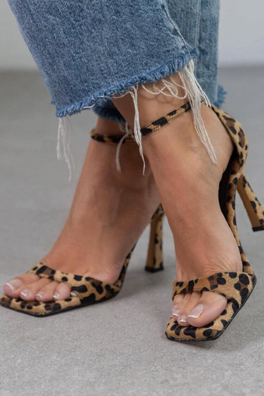 Giulia | High Heeled Sandals with Animal Print