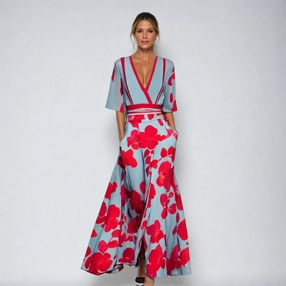 Aviana | V-Neck Floral Maxi Dress