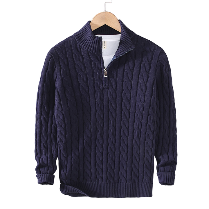 Jordan | Cable Knit Sweater with Zipper