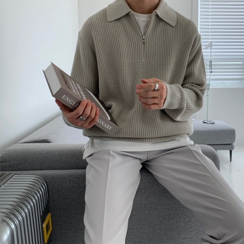 Alex | Sweater with a Collar and Zipper