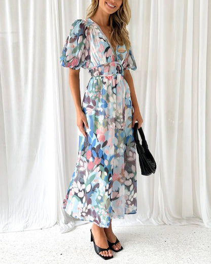 Daisy | Elegant Floral V-Neck Dress
