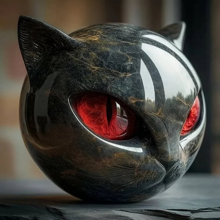 Allegra | Mystical Black Cat Head Sculpture