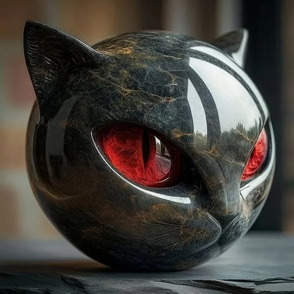 Allegra | Mystical Black Cat Head Sculpture