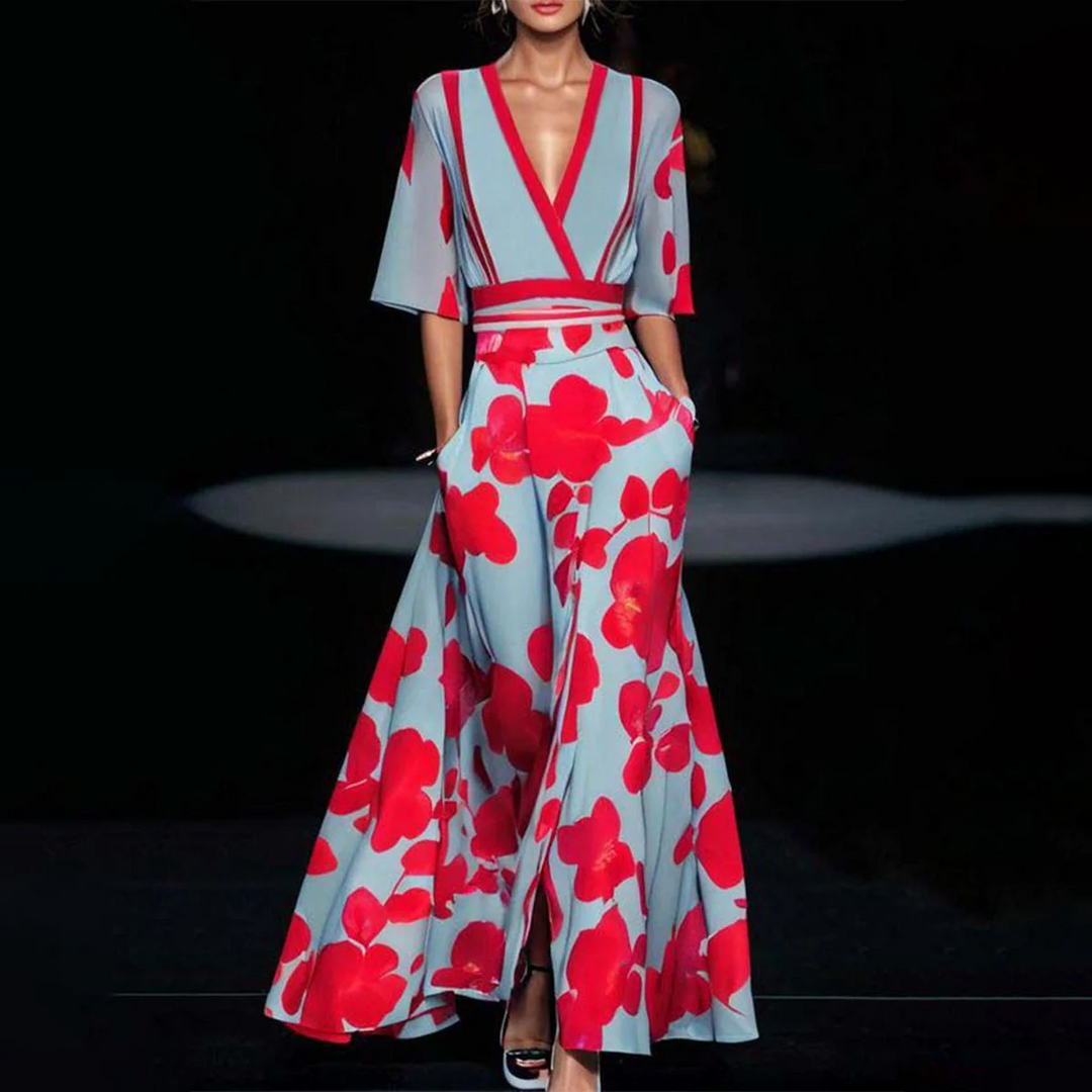 Aviana | V-Neck Floral Maxi Dress