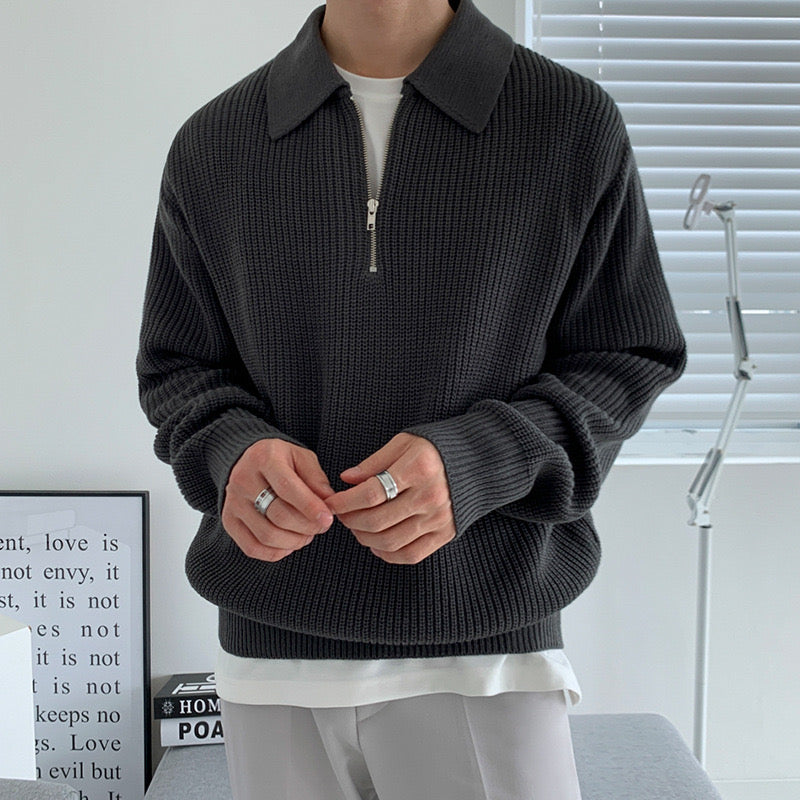 Alex | Sweater with a Collar and Zipper