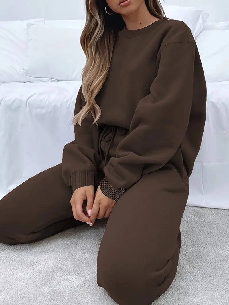 Olive | Relaxed Fit Sweatshirt & Jogger Set