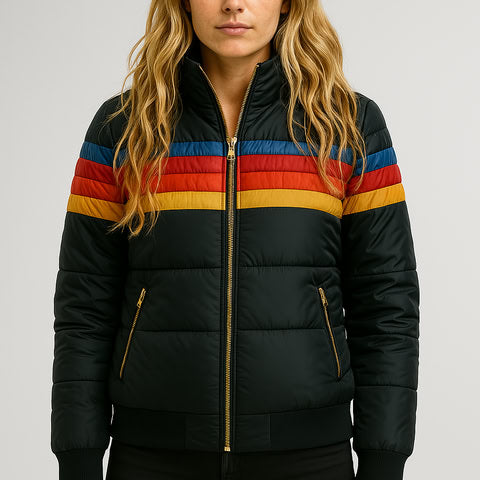 Melody | Retro Stripe Puffer Jacket