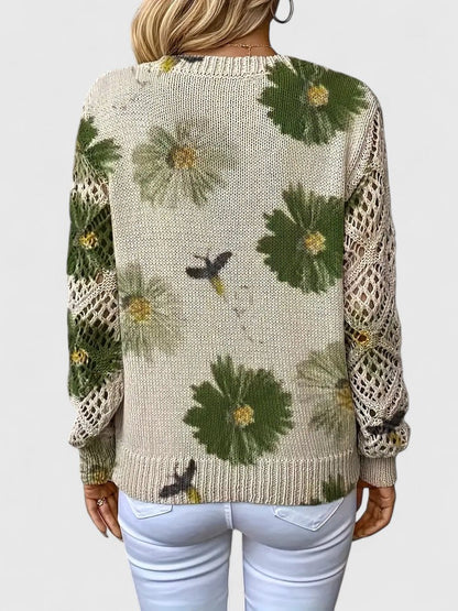 Magnolia | Elegant sweater with floral pattern