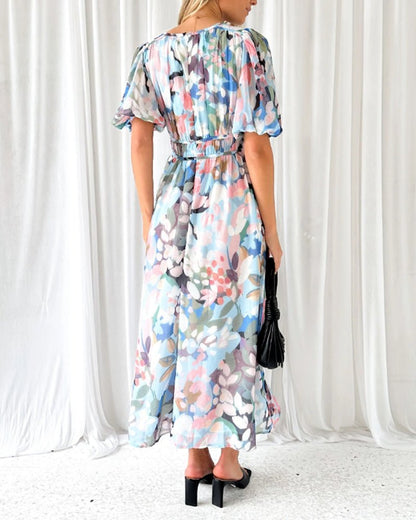 Daisy | Elegant Floral V-Neck Dress