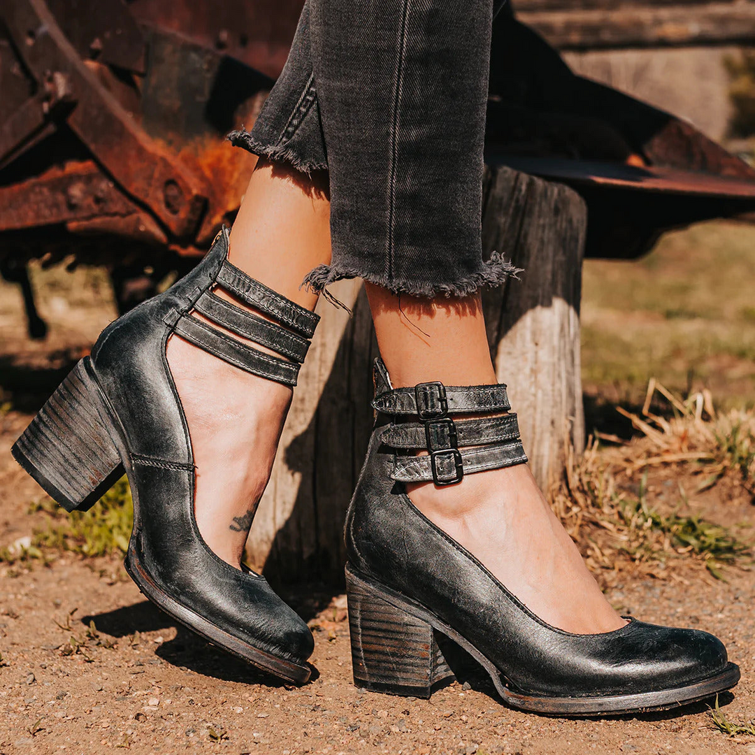 Ginevra | Multi-Strap Heels with Thick Heel