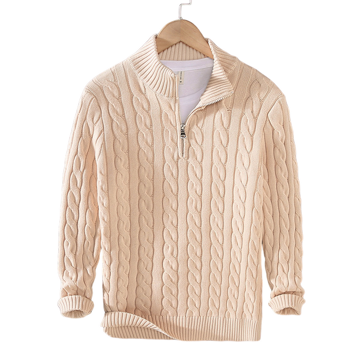 Jordan | Cable Knit Sweater with Zipper