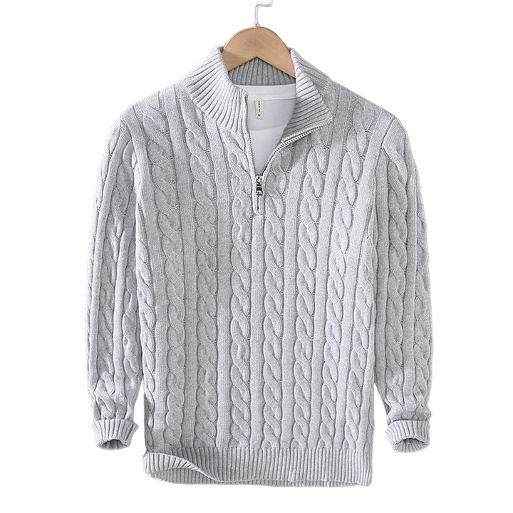 Jordan | Cable Knit Sweater with Zipper