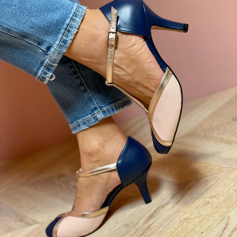 Alessia | Colorful and Comfortable T-strap Pumps with Round Toe