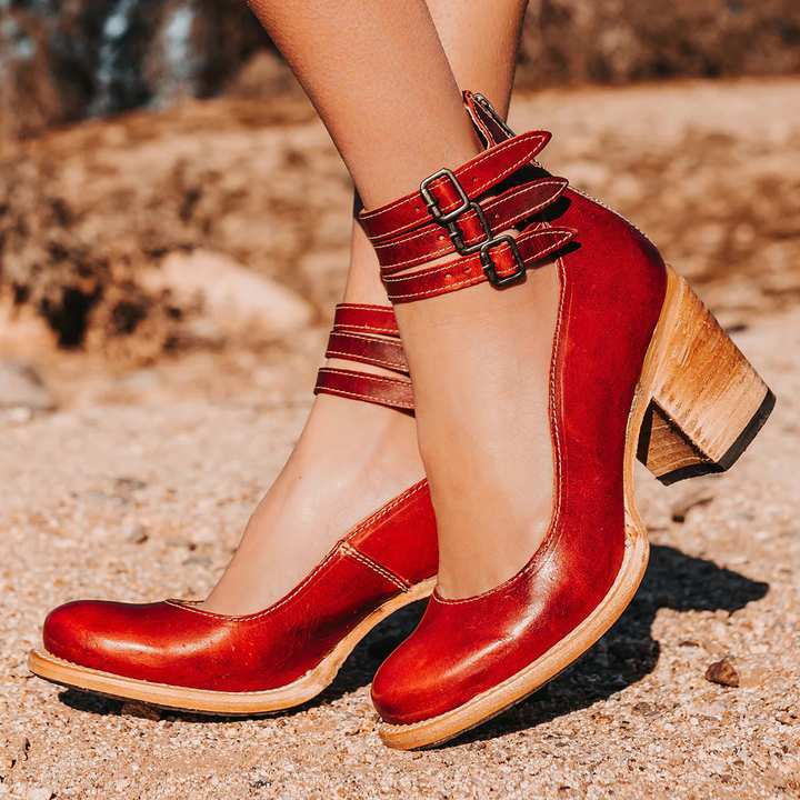 Ginevra | Multi-Strap Heels with Thick Heel