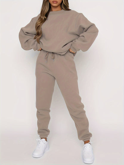 Olive | Relaxed Fit Sweatshirt & Jogger Set