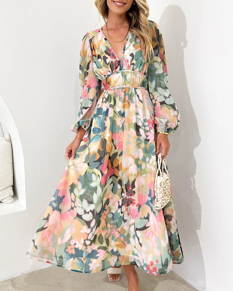 Daisy | Elegant Floral V-Neck Dress