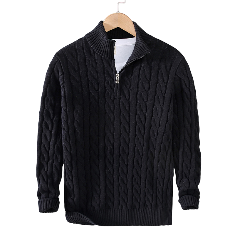 Jordan | Cable Knit Sweater with Zipper