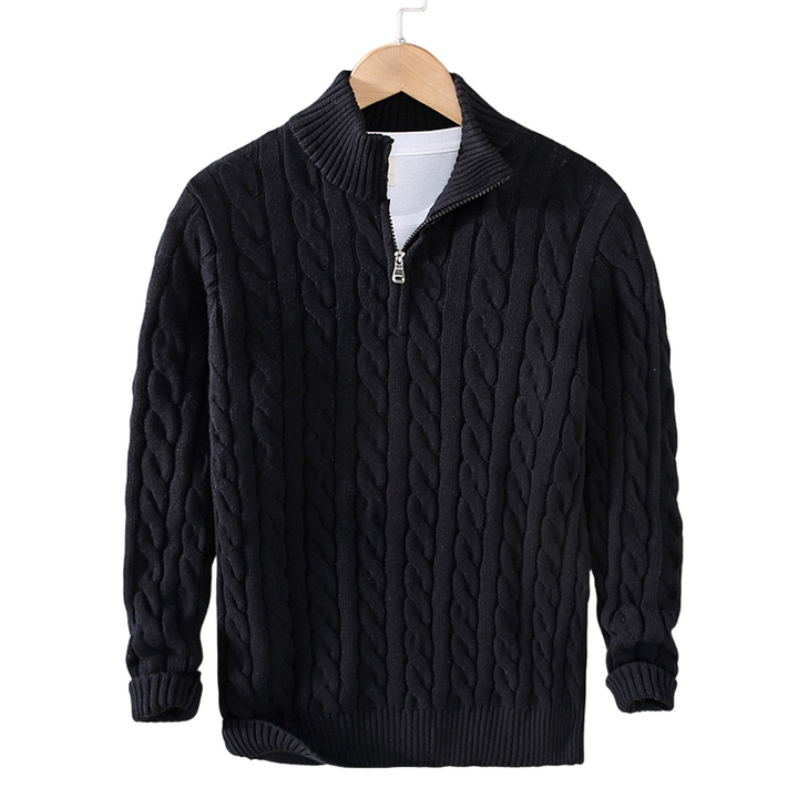 Jordan | Cable Knit Sweater with Zipper