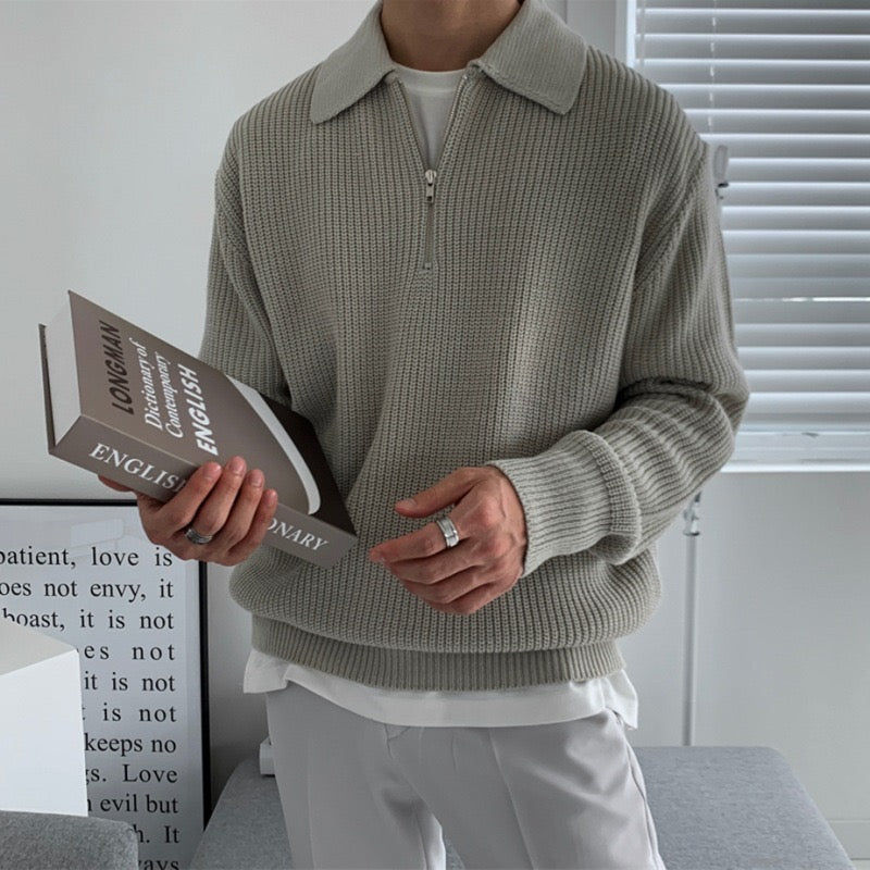 Alex | Sweater with a Collar and Zipper
