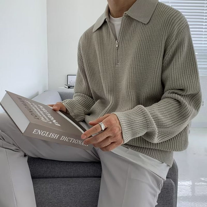 Alex | Sweater with a Collar and Zipper