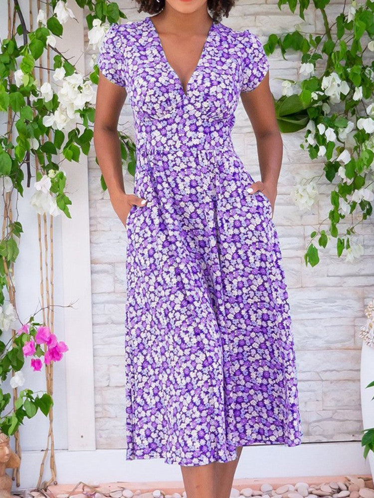 Alexa | Button-Front Midi Dress