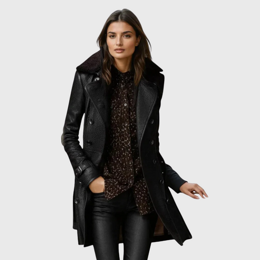 Nevaeh | Elegant Leather Coat