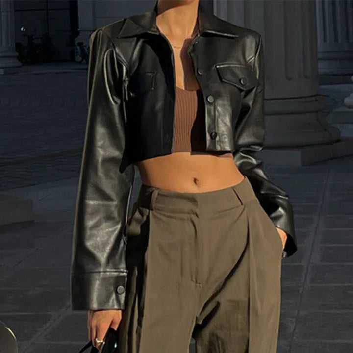 Elise | Elegant Faux Leather Jacket