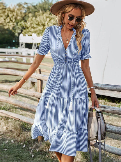 Harper | Striped Tassel Midi