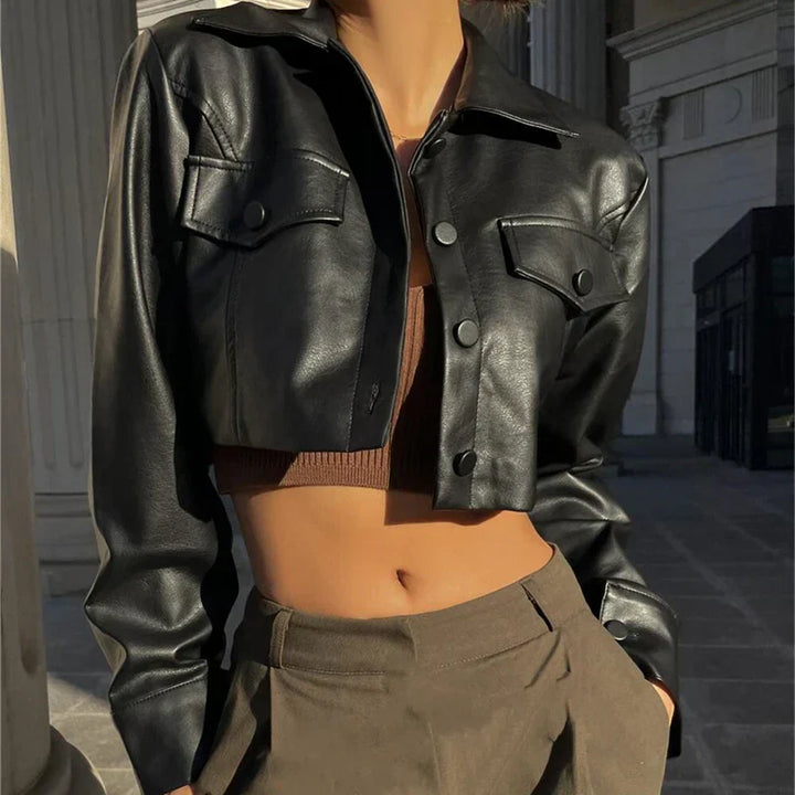 Elise | Elegant Faux Leather Jacket