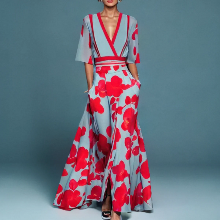 Aviana | V-Neck Floral Maxi Dress