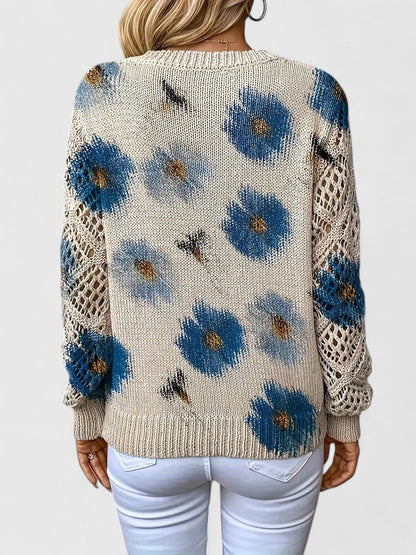 Magnolia | Elegant sweater with floral pattern