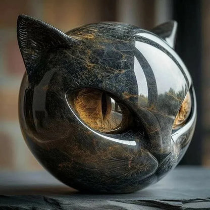 Allegra | Mystical Black Cat Head Sculpture