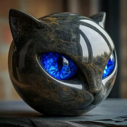 Allegra | Mystical Black Cat Head Sculpture