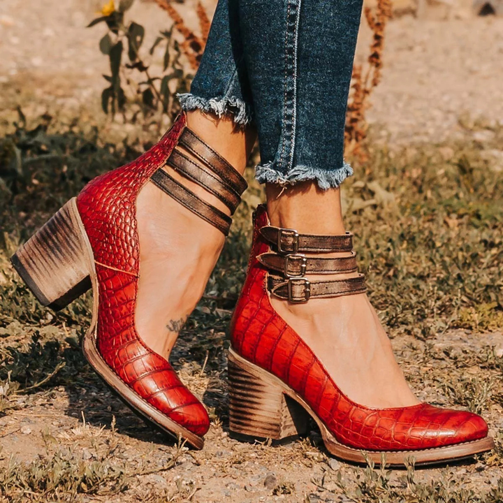 Ginevra | Multi-Strap Heels with Thick Heel