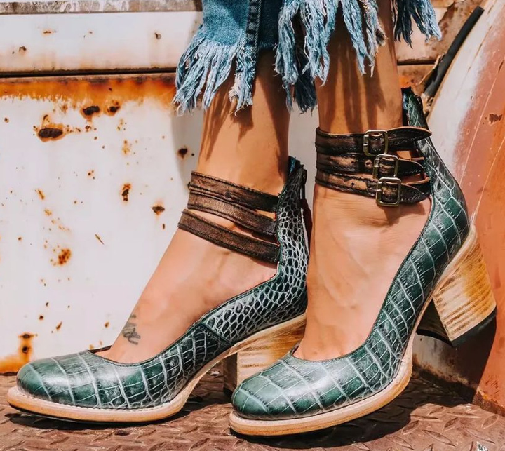 Ginevra | Multi-Strap Heels with Thick Heel