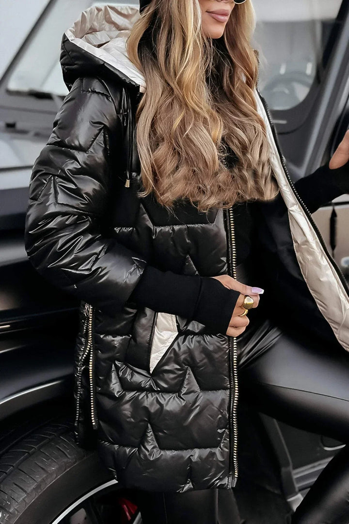 Samantha | Elegant Coat with Hood and Padding
